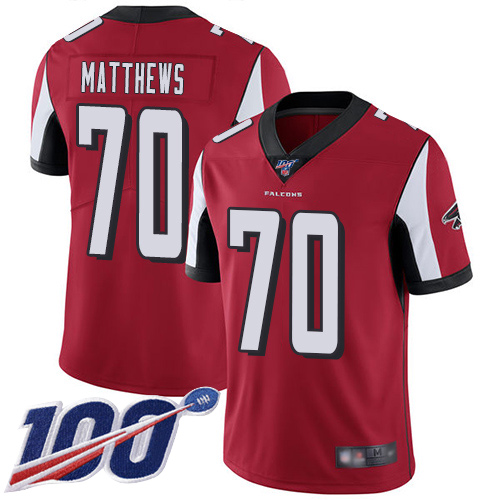 Atlanta Falcons Limited Red Men Jake Matthews Home Jersey NFL Football #70 100th Season Vapor Untouchable->youth nfl jersey->Youth Jersey